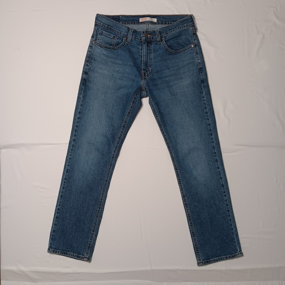 Signature Levi Strauss Athletic‎ Fit Jeans Men's W29 L29 Blue Denim Stretch